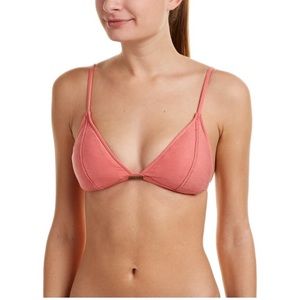 Lucky Brand Suede With Me Bikini Top Pink